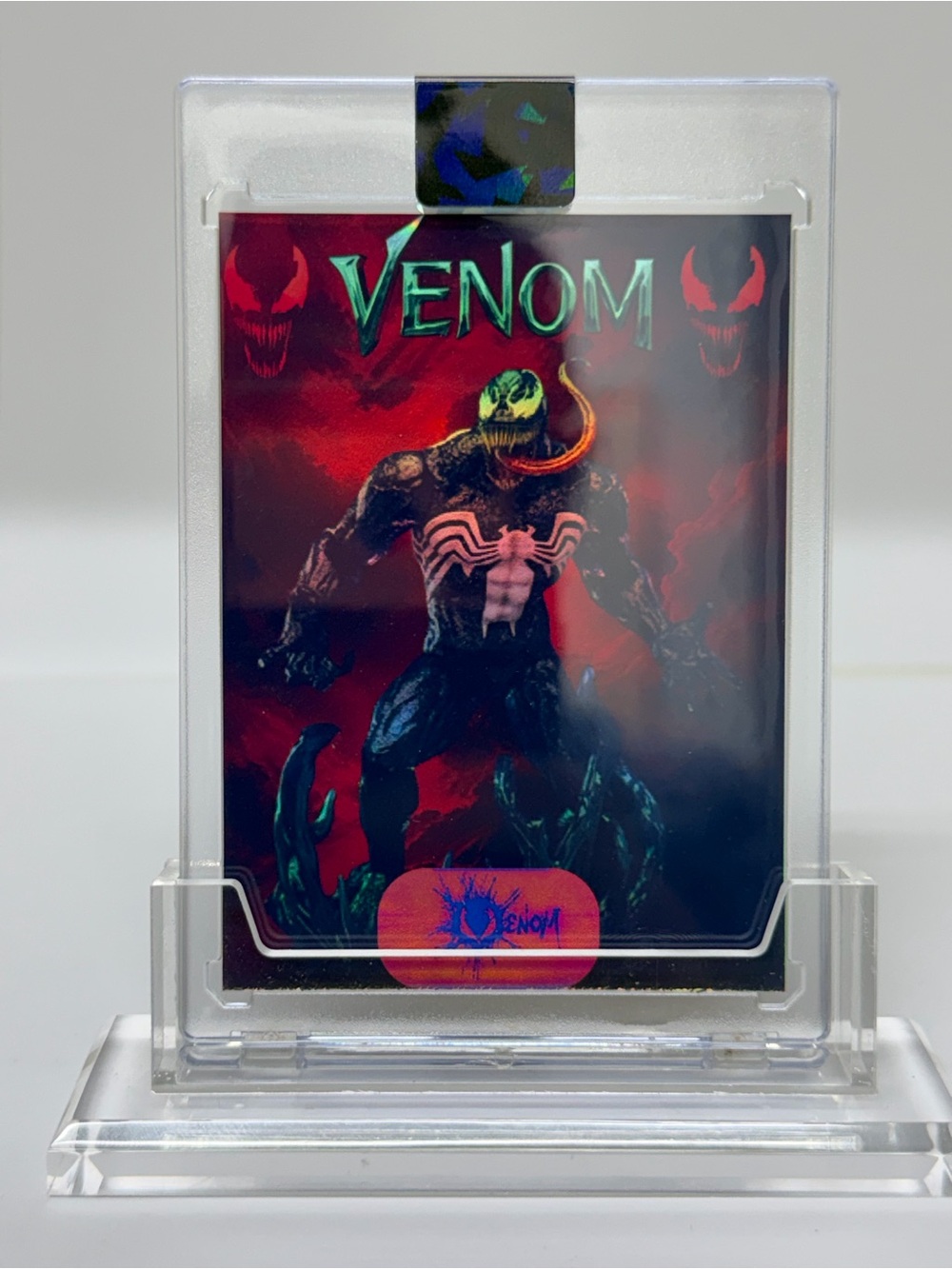Venom (custom art card) (Facsimile auto) Fan art marvel refractor card